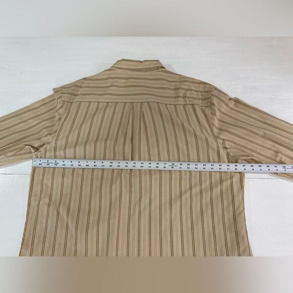 Timberland Shirt Men’s XXL Tan Black Stripe Button Up Long Sleeve Casual Outdoor - Picture 9 of 10